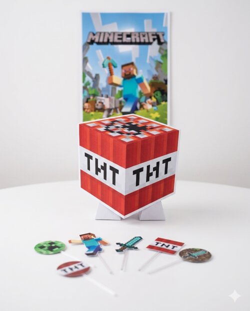Kit Festa Só um Bolinho 27 Peças | Minecraft | Personalizado