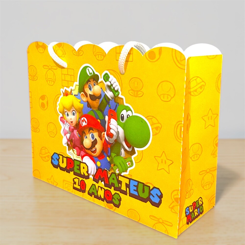 Sacolinha Personalizada SUPER MARIO | Lembrancinha Infantil | Peg