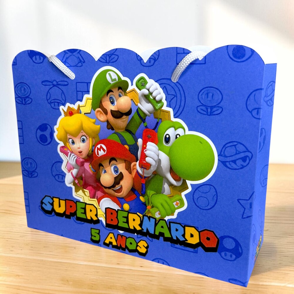 Sacolinha Personalizada SUPER MARIO | Lembrancinha Infantil | Peg