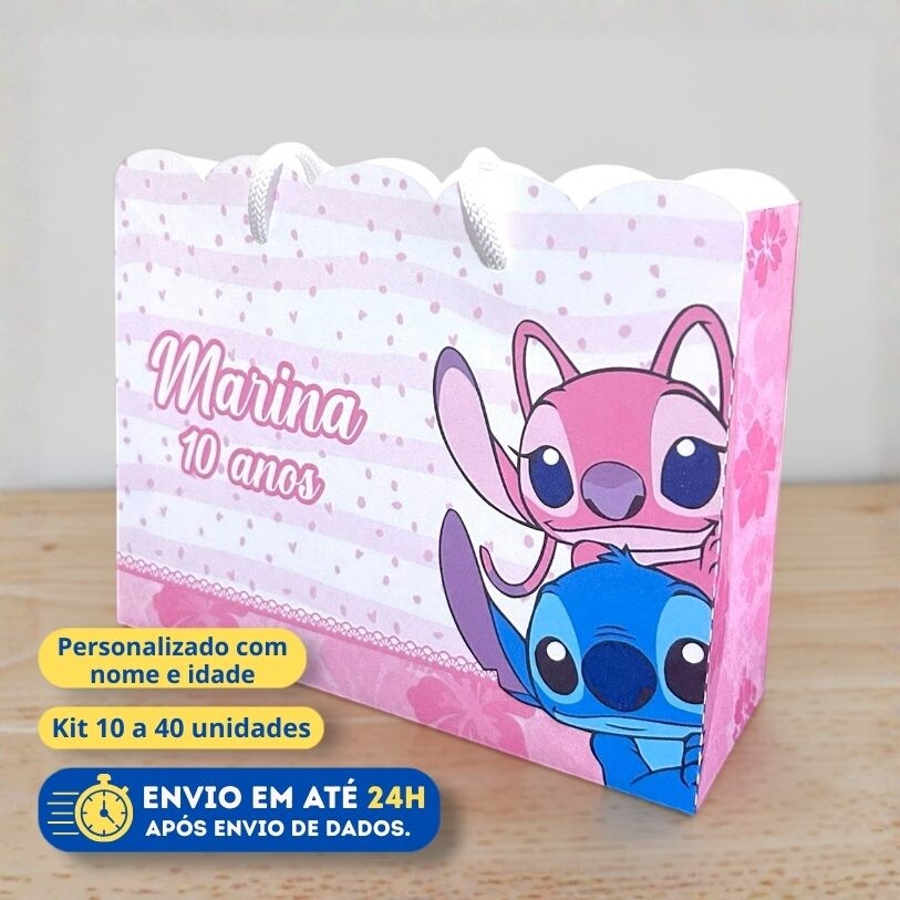 Sacolinha Personalizada Stitch | Lembrancinha Infantil | Pegue e