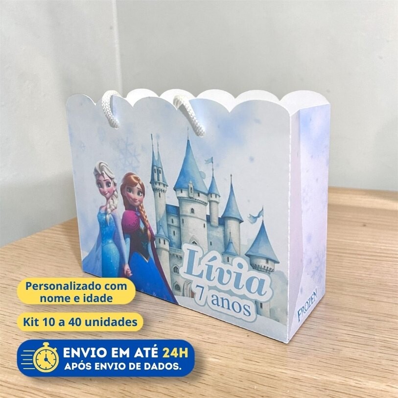 Sacolinha Personalizada Frozen | Lembrancinha Infantil | Pegue e 