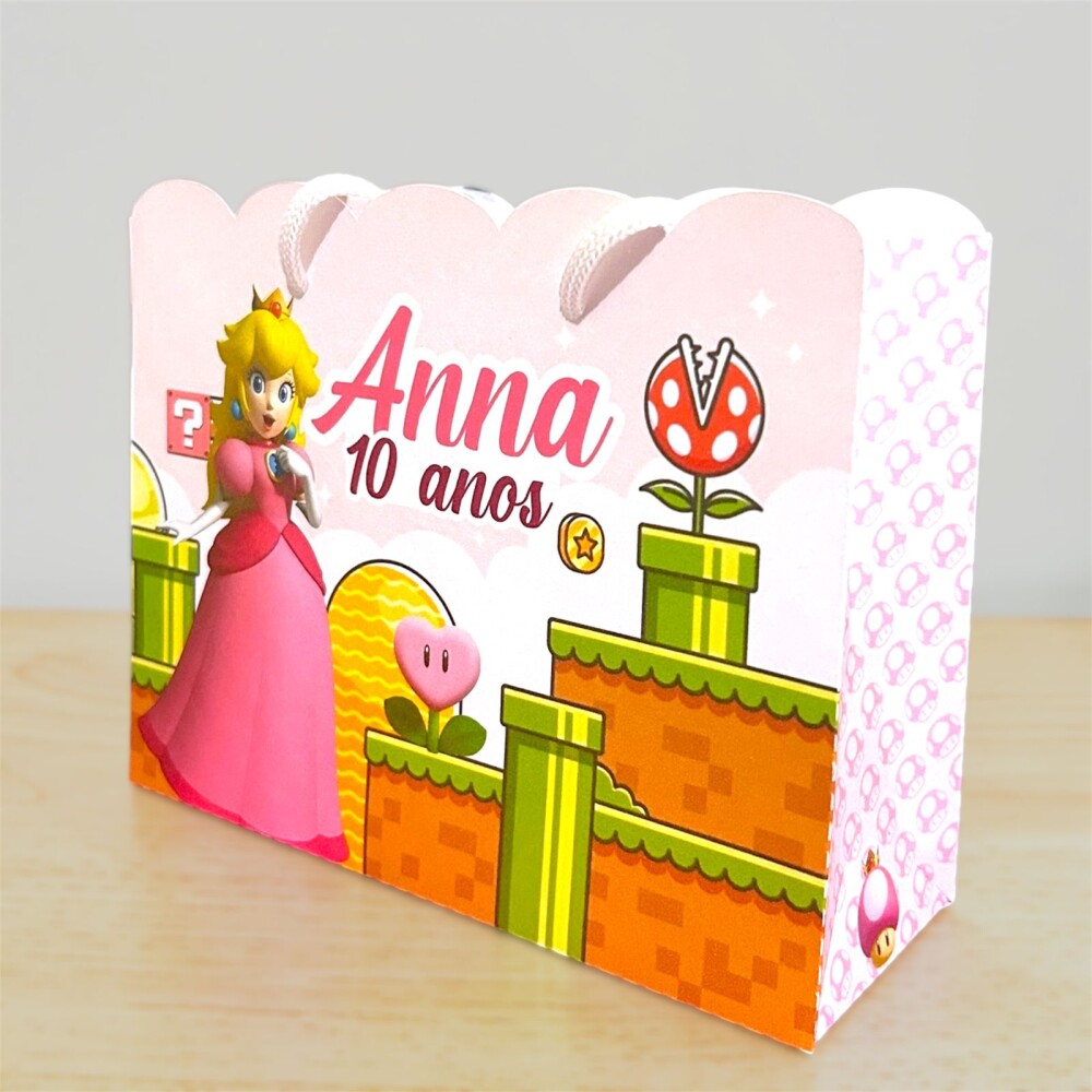 Sacolinha Personalizada Princesa Peach | Lembrancinha Infantil | 