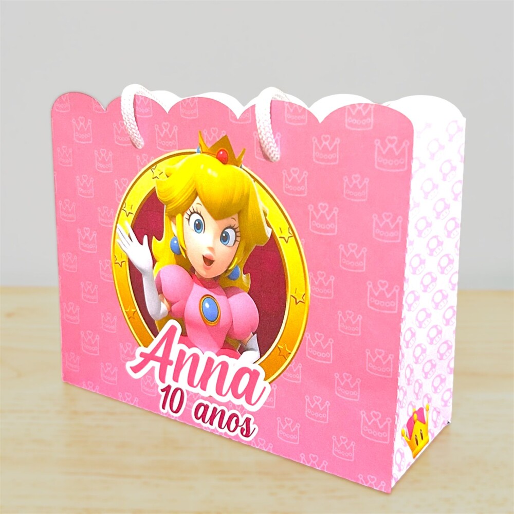Sacolinha Personalizada Princesa Peach | Lembrancinha Infantil | 