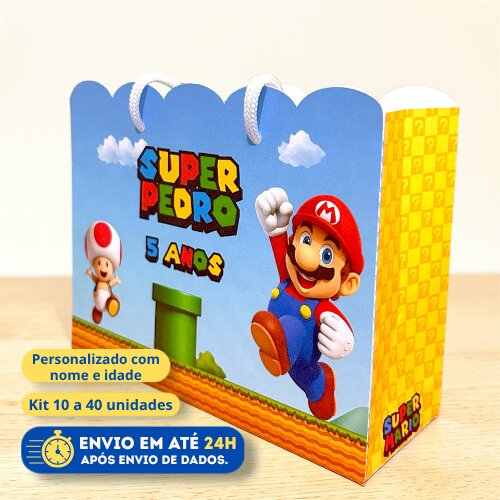 Sacolinha Personalizada SUPER MARIO | Lembrancinha Infantil | Pegue e Monte