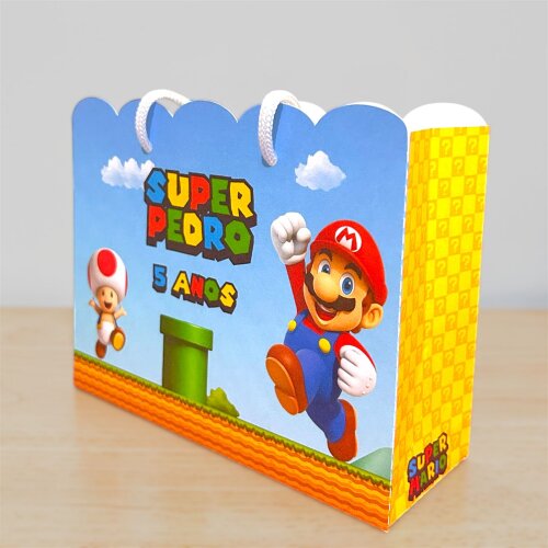 Sacolinha Personalizada SUPER MARIO | Lembrancinha Infantil | Peg