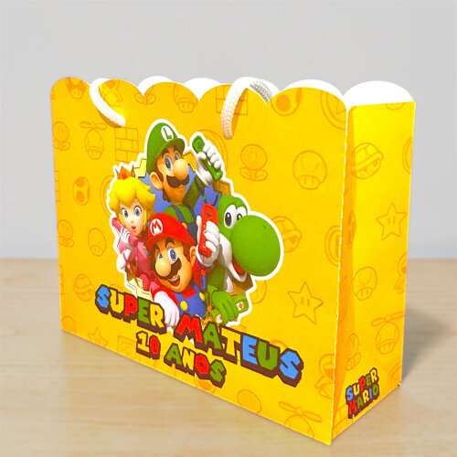 Sacolinha Personalizada SUPER MARIO | Lembrancinha Infantil | Peg