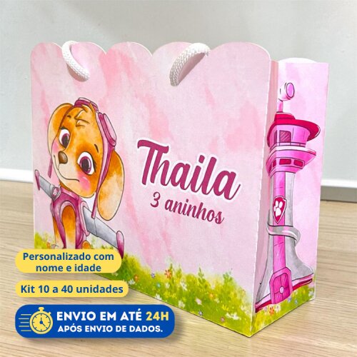 Sacolinha Personalizada Skye | Lembrancinha Infantil | Pegue e Mo