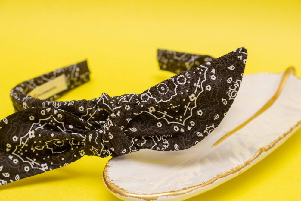 TIARA | TRICOLINE BANDANA LAÇO | PRETA