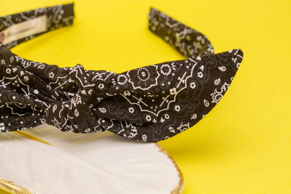 TIARA | TRICOLINE BANDANA LAÇO | PRETA