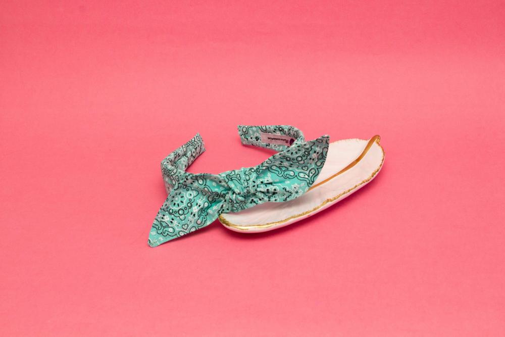 TIARA | TRICOLINE BANDANA LAÇO | AZUL CLARA