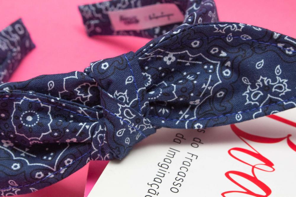 TIARA | TRICOLINE BANDANA LAÇO | AZUL ESCURO