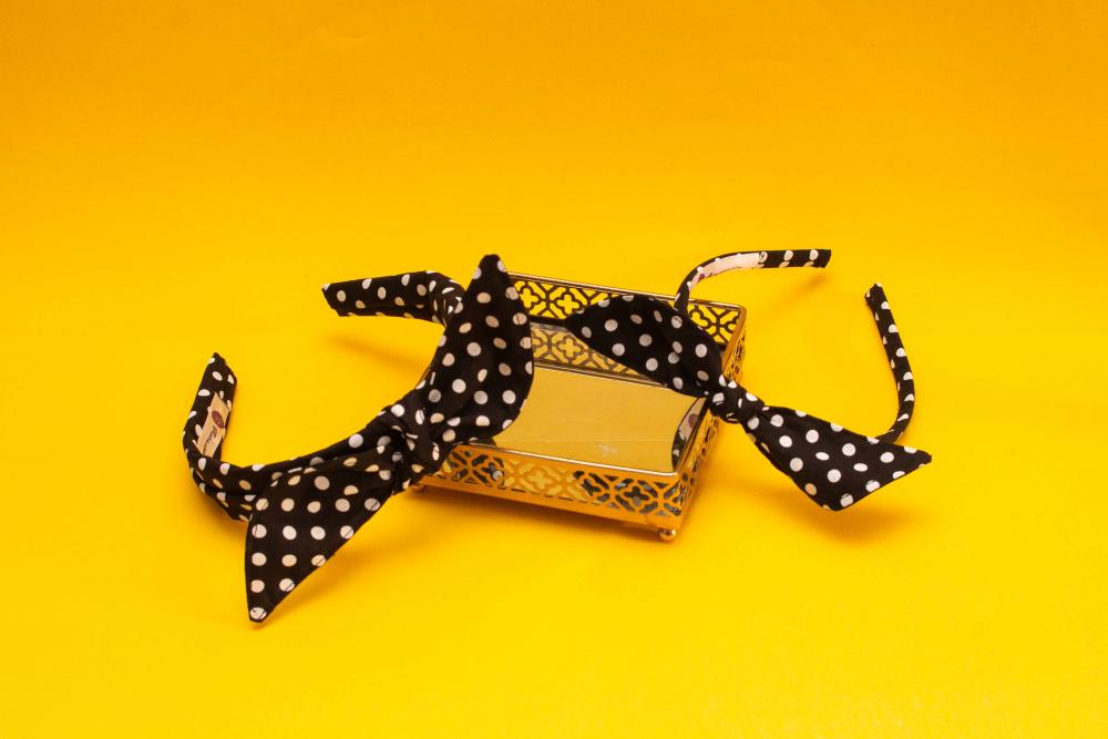 KIT MÃE E FILHA TRICOLINE LAÇO COM BOLINHA (2 TIARA) | PRETO