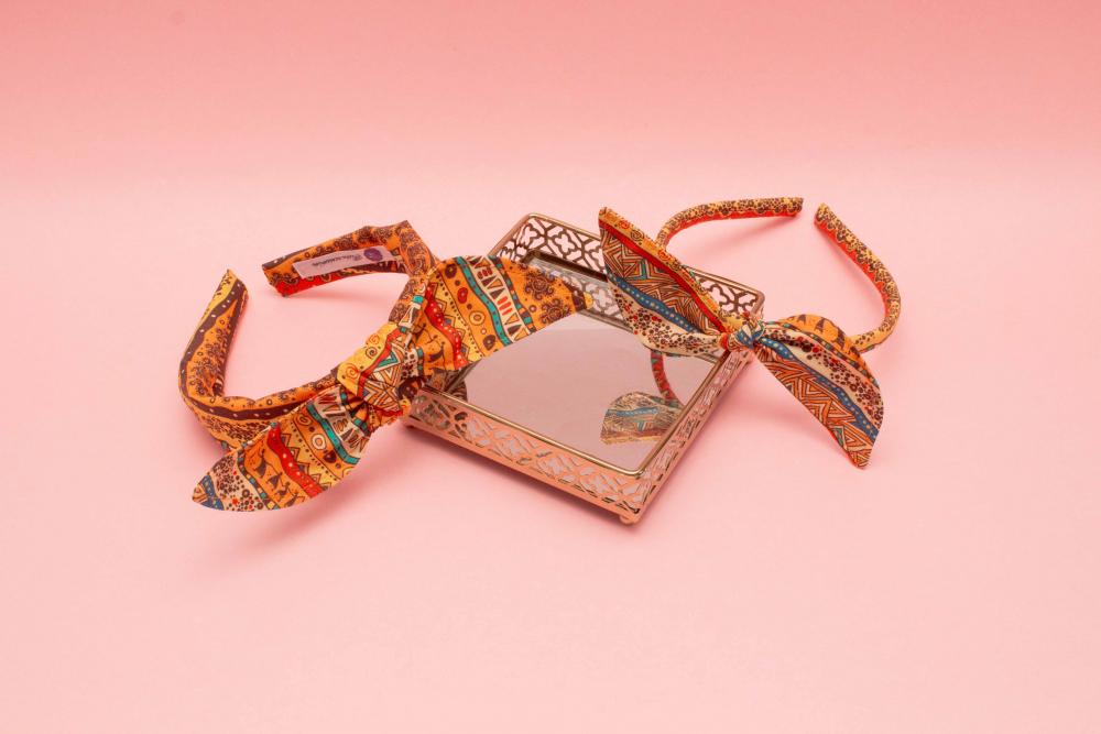 KIT MÃE E FILHA TRICOLINE LAÇO (2 TIARA) | AFRICANO TERRA