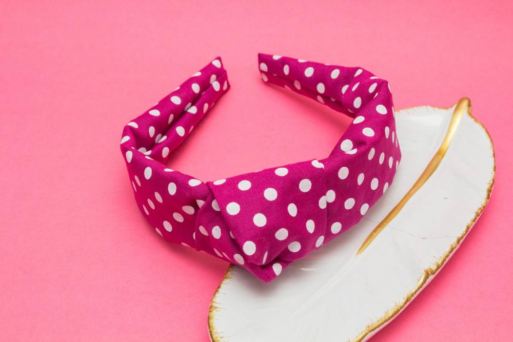 TIARA | TRICOLINE COM BOLINHA NÓ TURBANTE | BORDÔ
