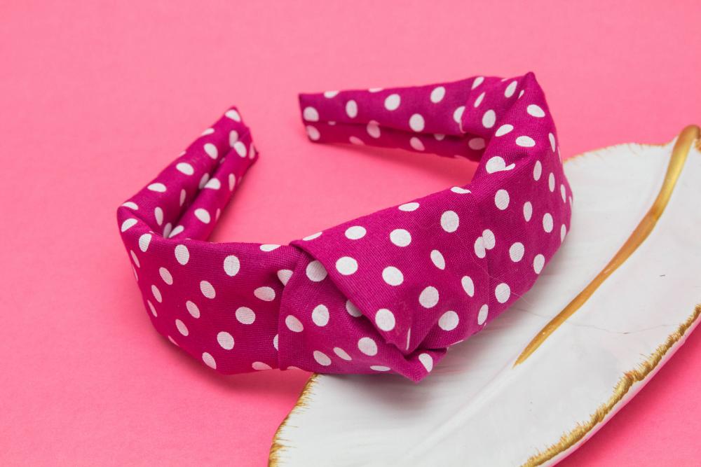 TIARA | TRICOLINE COM BOLINHA NÓ TURBANTE | BORDÔ