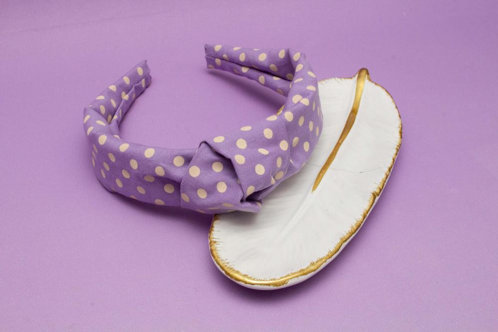TIARA | TRICOLINE COM BOLINHA NÓ TURBANTE | LILÁS