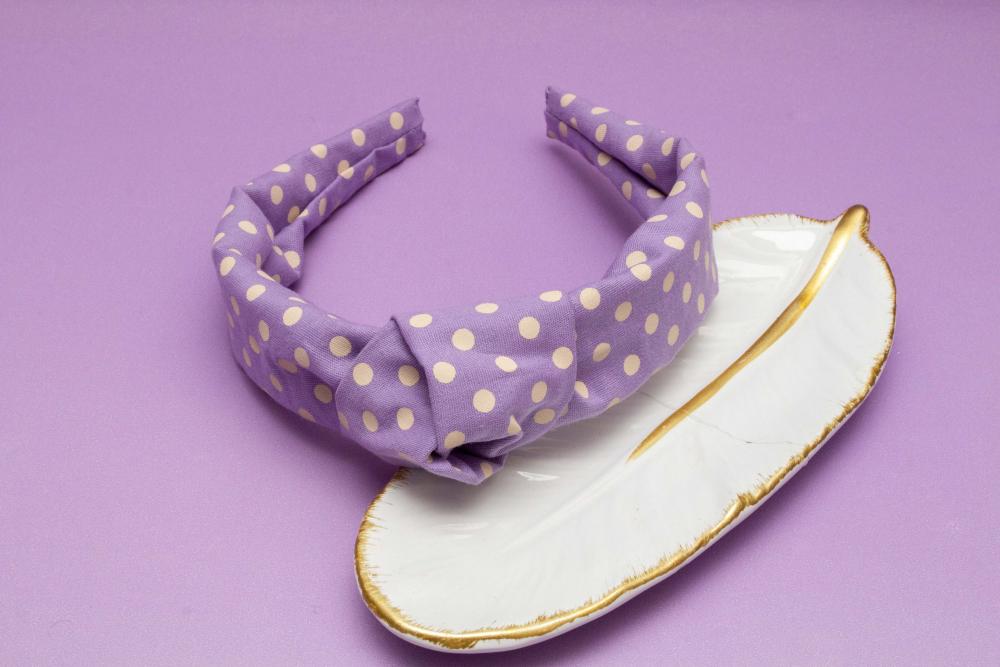 TIARA | TRICOLINE COM BOLINHA NÓ TURBANTE | LILÁS