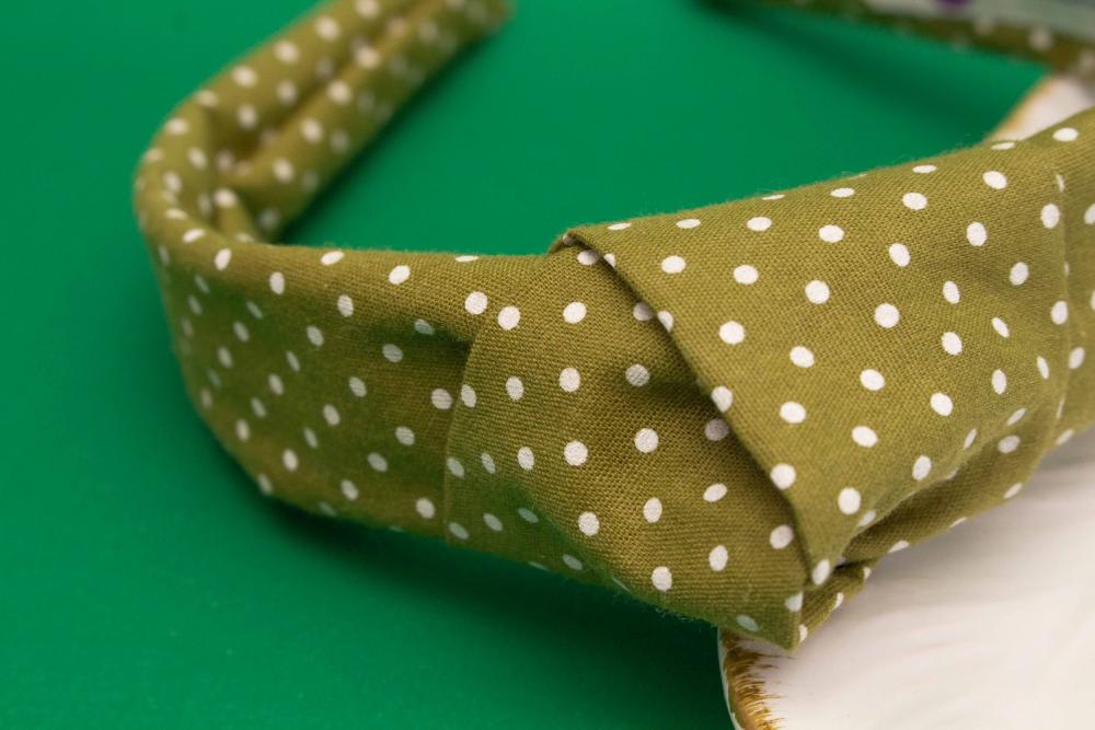 TIARA | TRICOLINE COM BOLINHA NÓ TURBANTE | VERDE