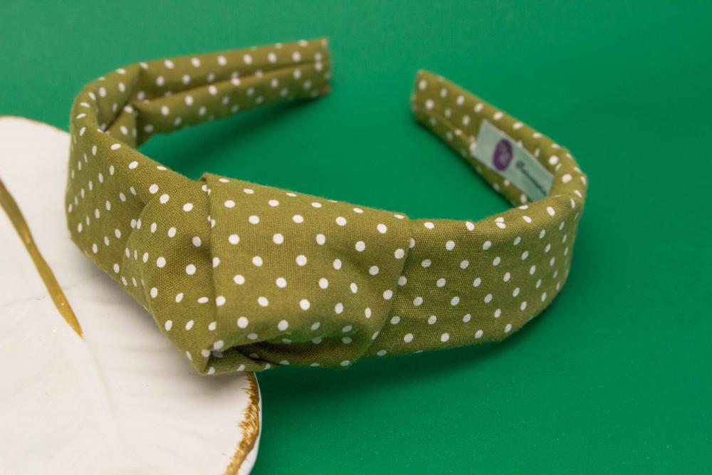 TIARA | TRICOLINE COM BOLINHA NÓ TURBANTE | VERDE