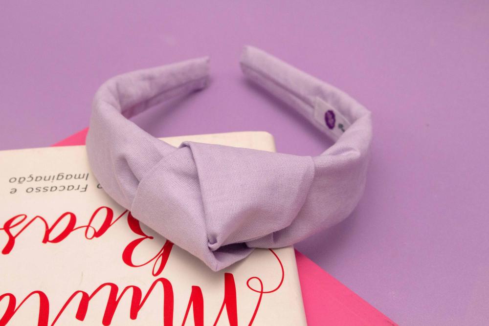 TIARA | TRICOLINE LISO NÓ TURBANTE | LILÁS