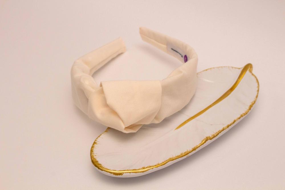 TIARA | TRICOLINE LISO NÓ TURBANTE | MARFIM