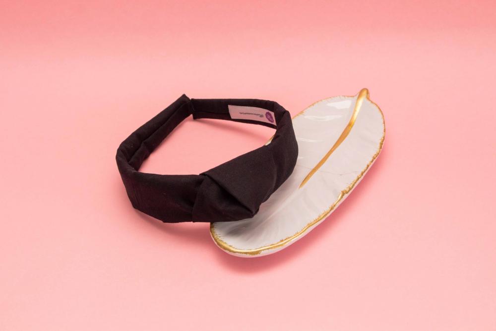 TIARA | TRICOLINE LISO NÓ TURBANTE | PRETO