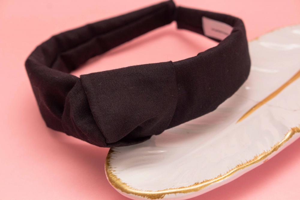 TIARA | TRICOLINE LISO NÓ TURBANTE | PRETO