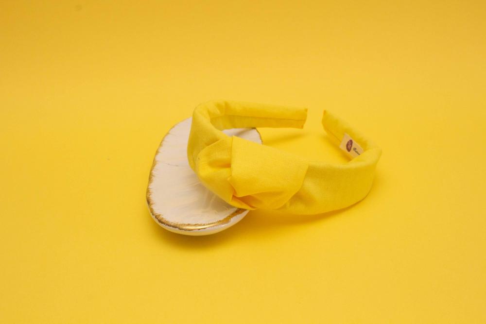 TIARA | TRICOLINE LISO NÓ TURBANTE | AMARELO
