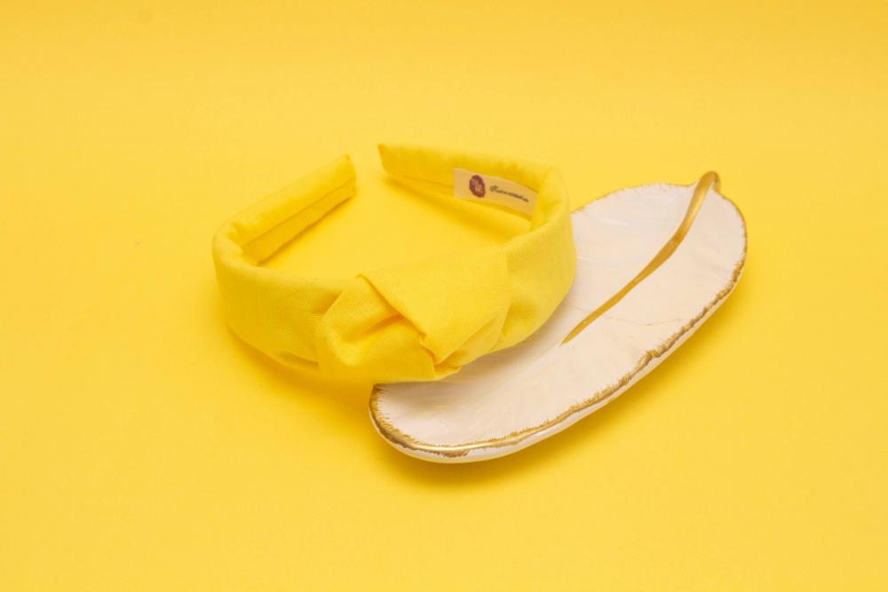 TIARA | TRICOLINE LISO NÓ TURBANTE | AMARELO