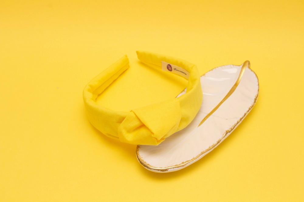 TIARA | TRICOLINE LISO NÓ TURBANTE | AMARELO