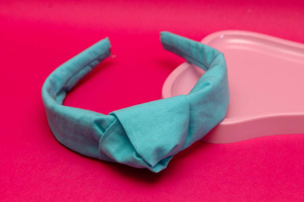 TIARA | TRICOLINE LISO NÓ TURBANTE | AZUL ROYAL