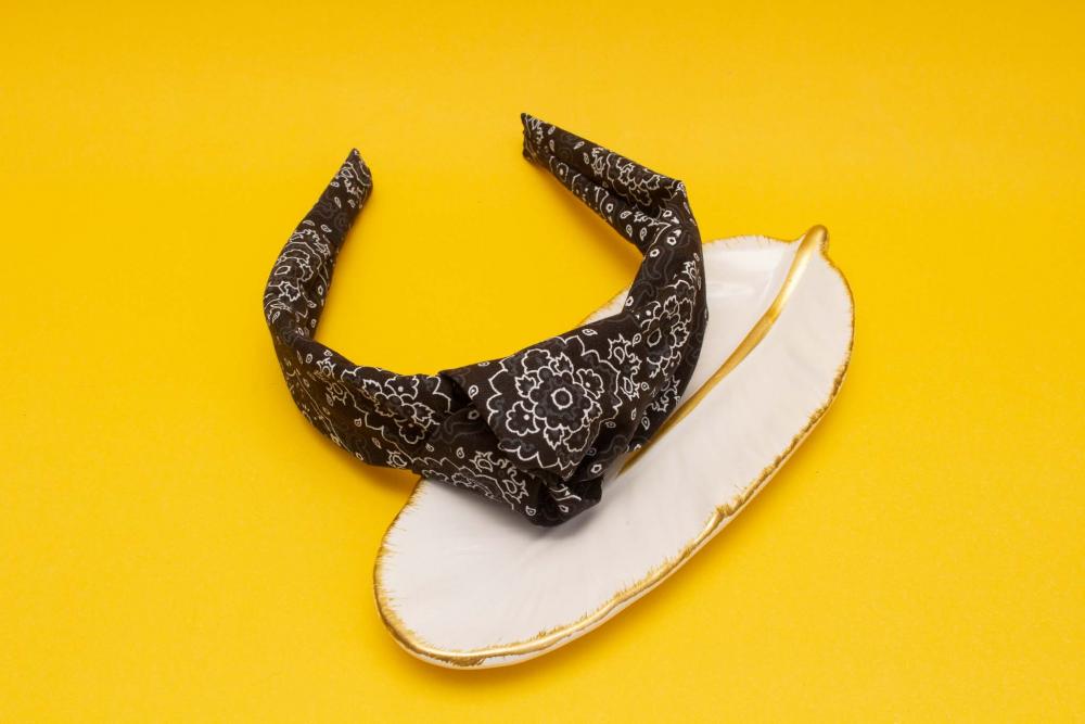 TIARA | TRICOLINE BANDANA NÓ TURBANTE | PRETA