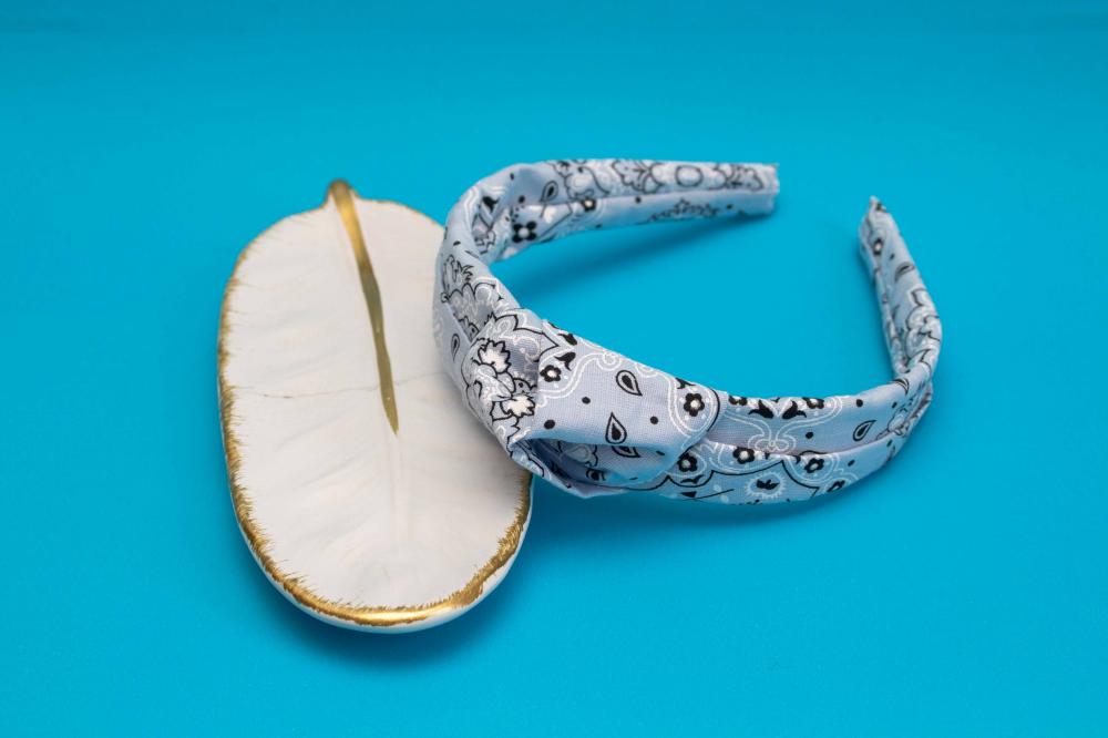 TIARA | TRICOLINE BANDANA NÓ TURBANTE | AZUL GELO