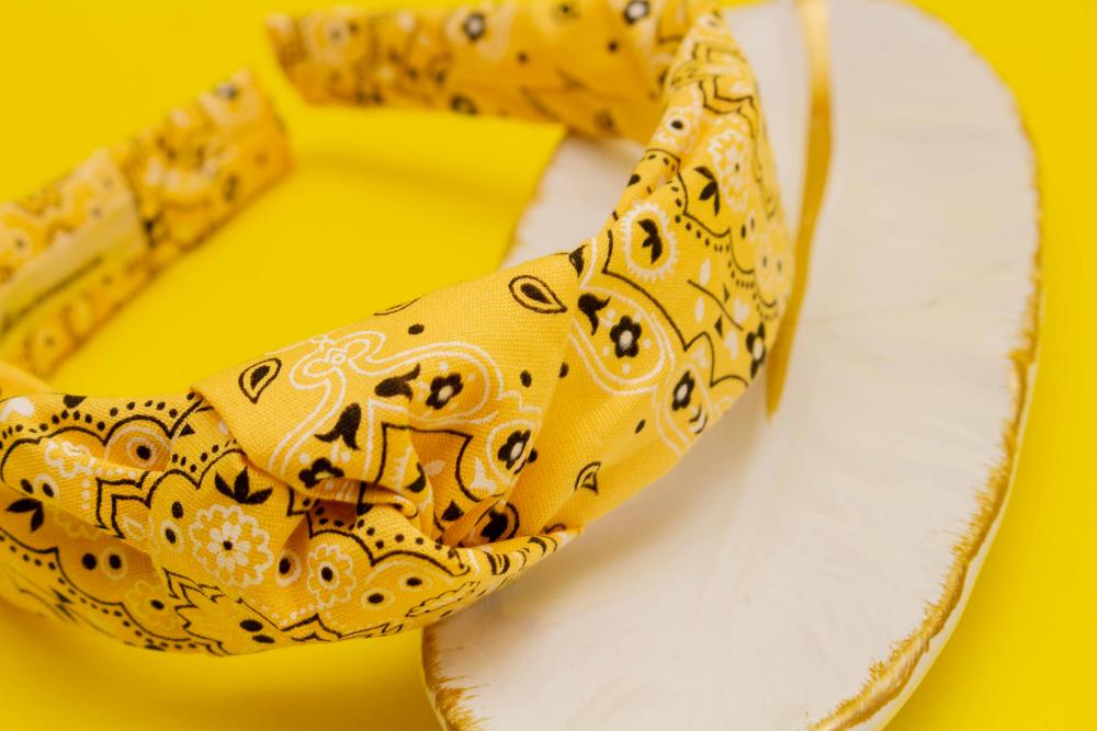 TIARA | TRICOLINE BANDANA NÓ TURBANTE | AMARELA