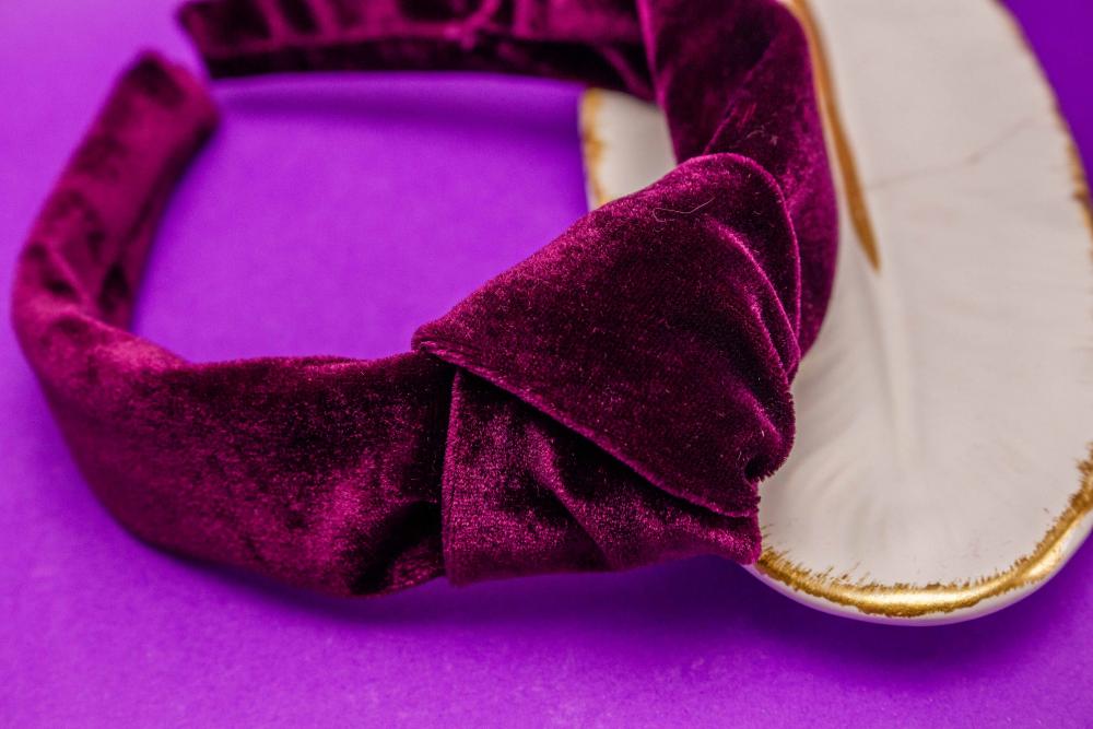 TIARA | NÓ TURBANTE VELUDO | ROXO ESCURO