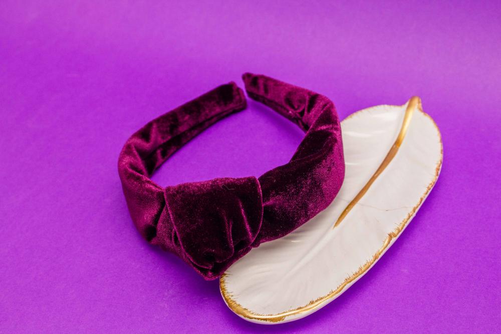 TIARA | NÓ TURBANTE VELUDO | ROXO ESCURO