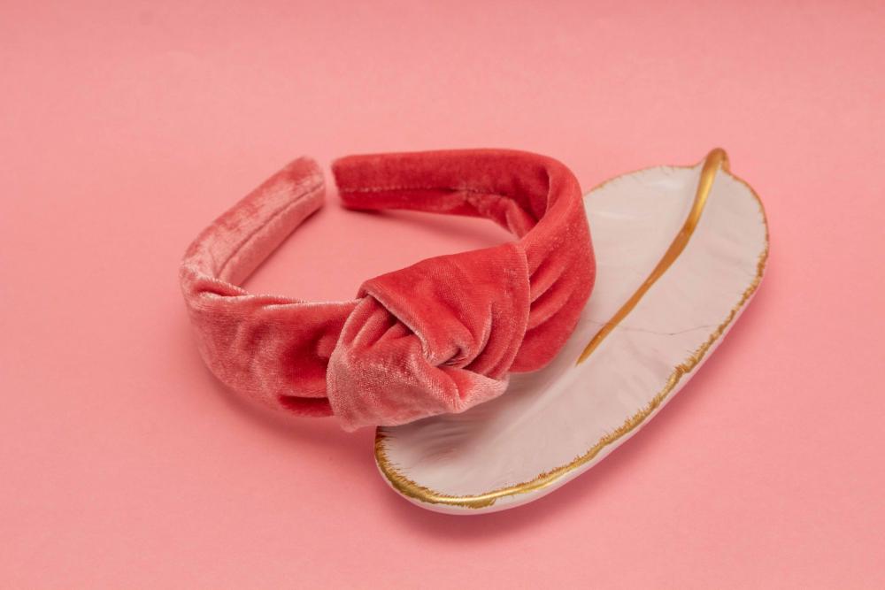 TIARA | NÓ TURBANTE VELUDO | ROSA CHICLETE