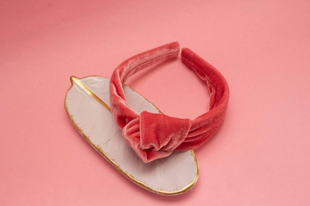 TIARA | NÓ TURBANTE VELUDO | ROSA CHICLETE