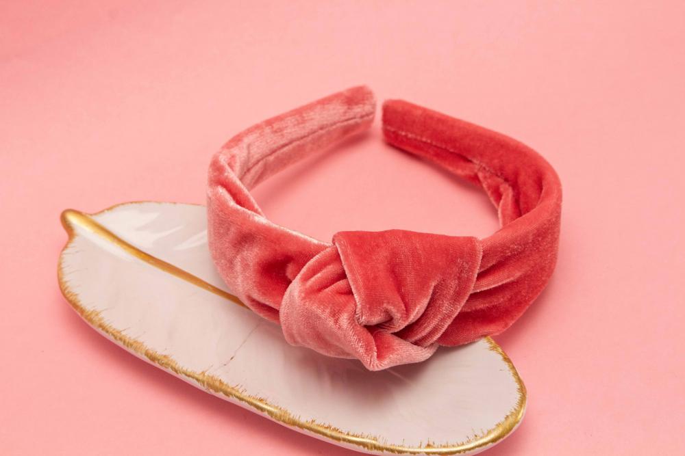 TIARA | NÓ TURBANTE VELUDO | ROSA CHICLETE