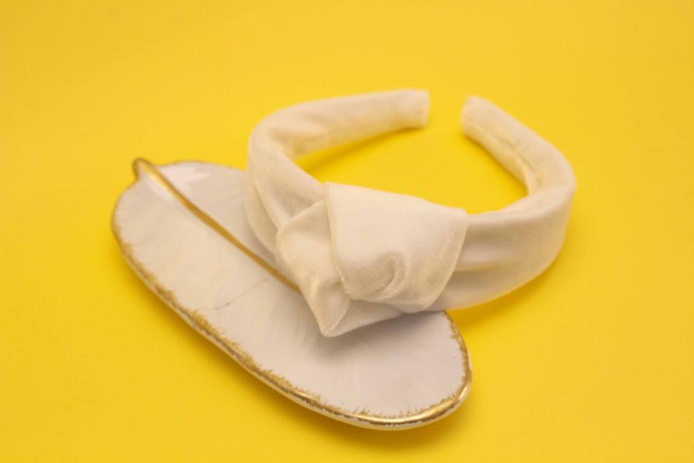TIARA | NÓ TURBANTE VELUDO | OFF WHITE
