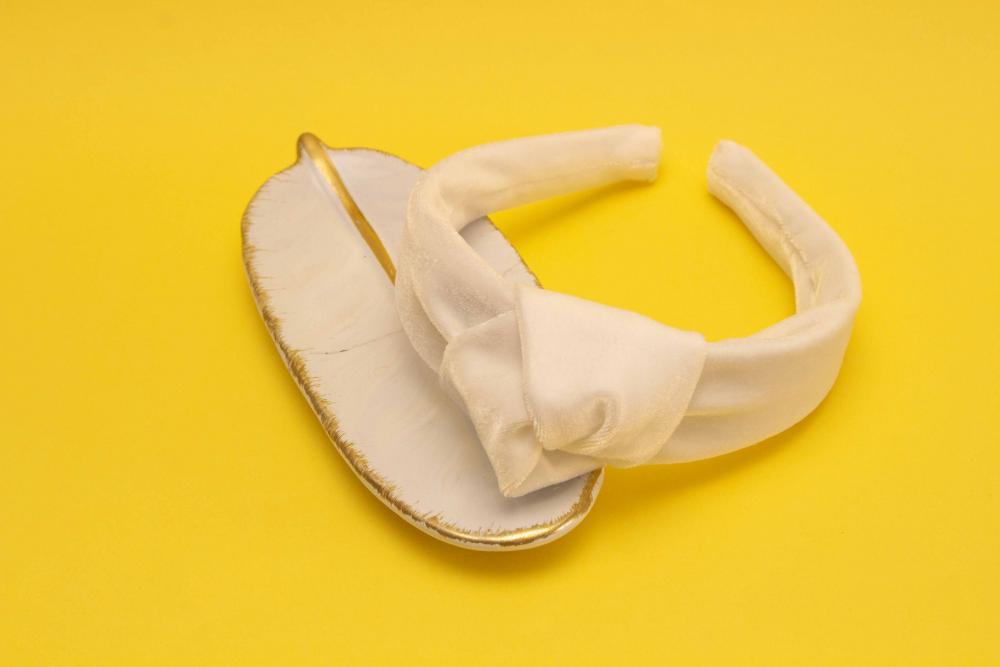 TIARA | NÓ TURBANTE VELUDO | OFF WHITE