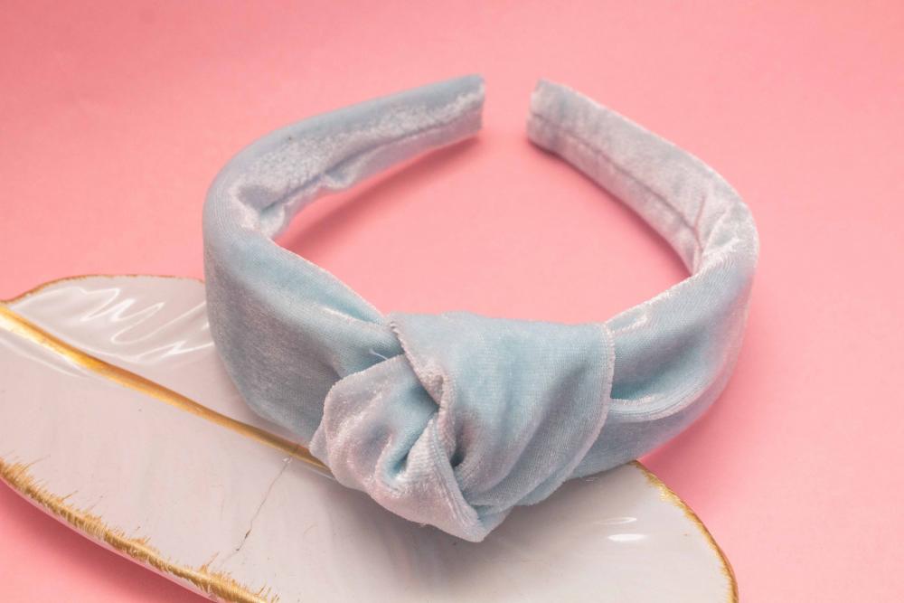 TIARA | NÓ TURBANTE VELUDO | AZUL CLARO
