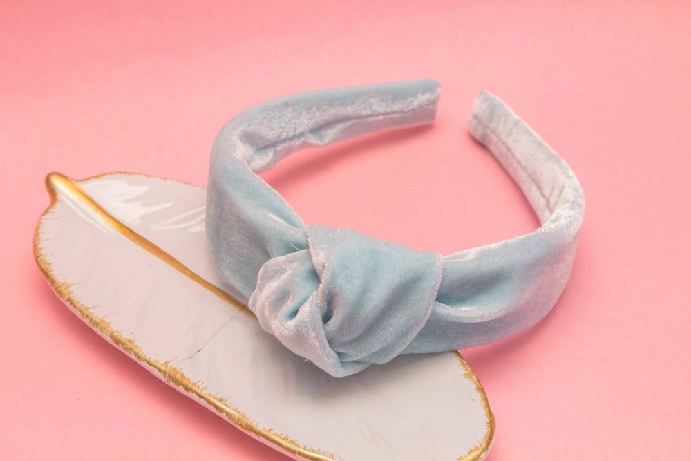 TIARA | NÓ TURBANTE VELUDO | AZUL CLARO