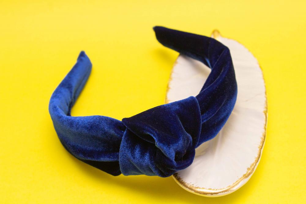 TIARA | NÓ TURBANTE VELUDO | AZUL ROYAL