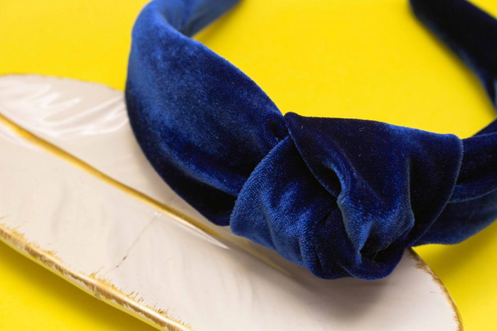 TIARA | NÓ TURBANTE VELUDO | AZUL ROYAL