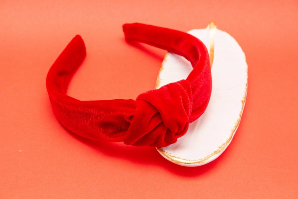 TIARA | NÓ TURBANTE VELUDO | VERMELHO