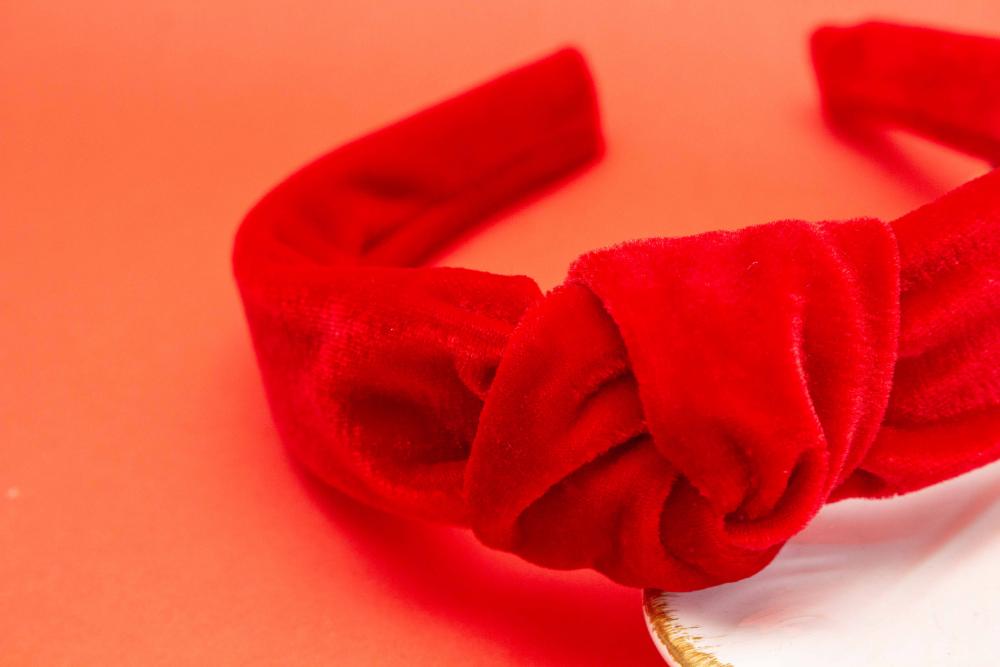 TIARA | NÓ TURBANTE VELUDO | VERMELHO
