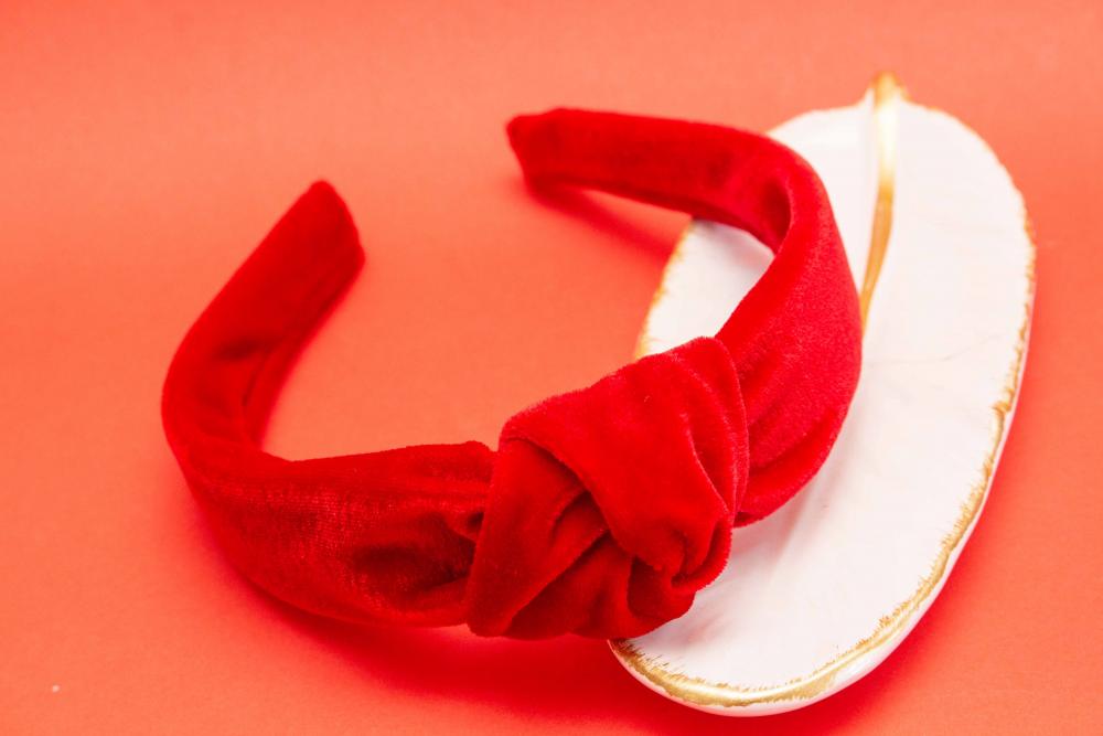 TIARA | NÓ TURBANTE VELUDO | VERMELHO