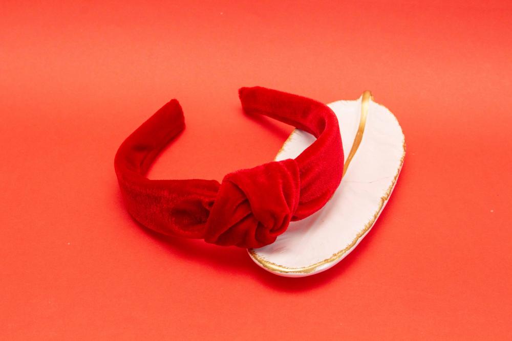 TIARA | NÓ TURBANTE VELUDO | VERMELHO