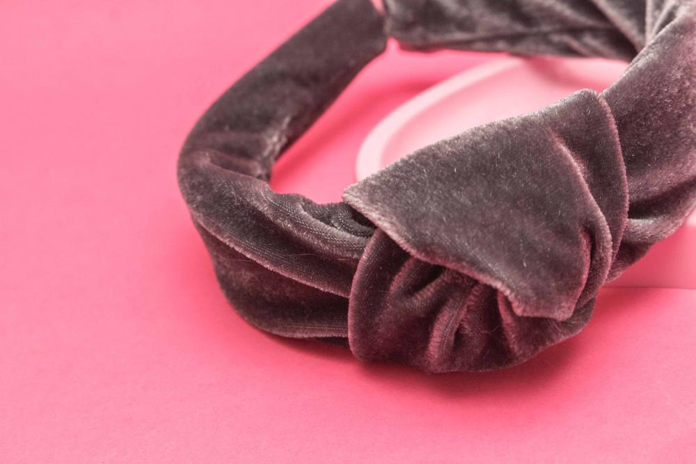 TIARA | NÓ TURBANTE VELUDO | CINZA